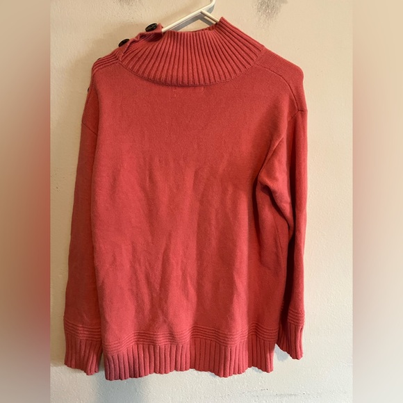 Anthropologie Margarita Tunic Sweater Size Pink Mock Neck Button Shoulder XS - Picture 9 of 10